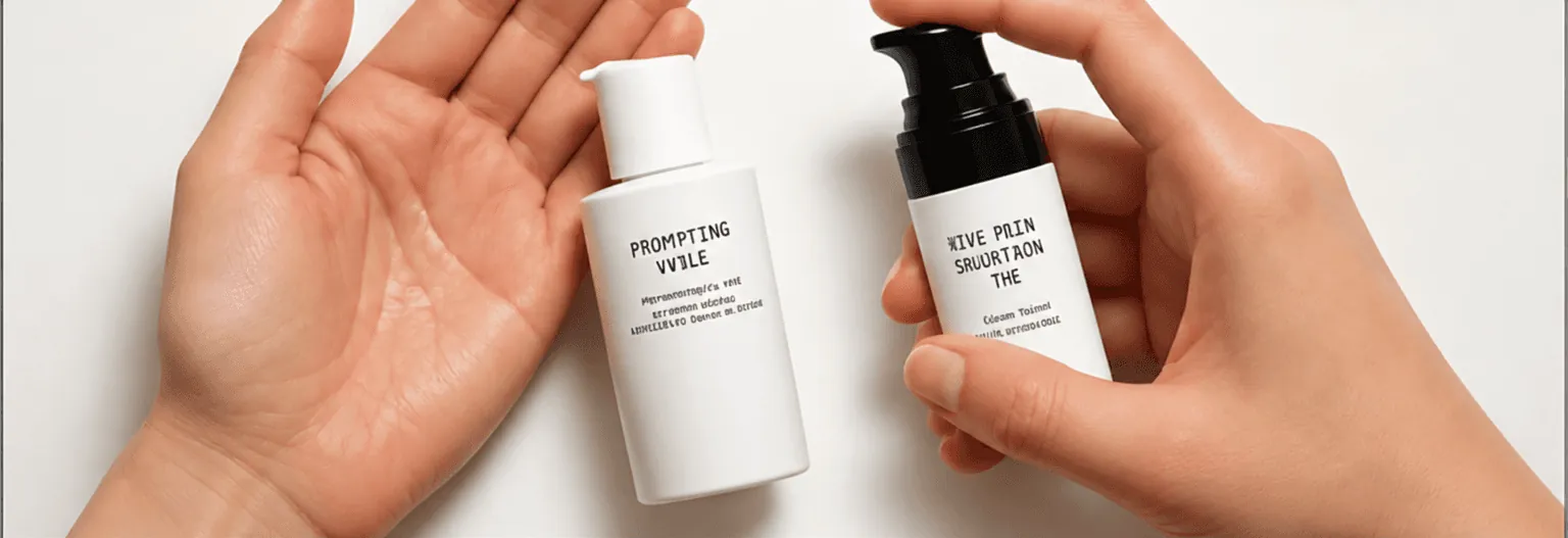 Hands holding the Purifying Toner and Oil-Free Moisturizer