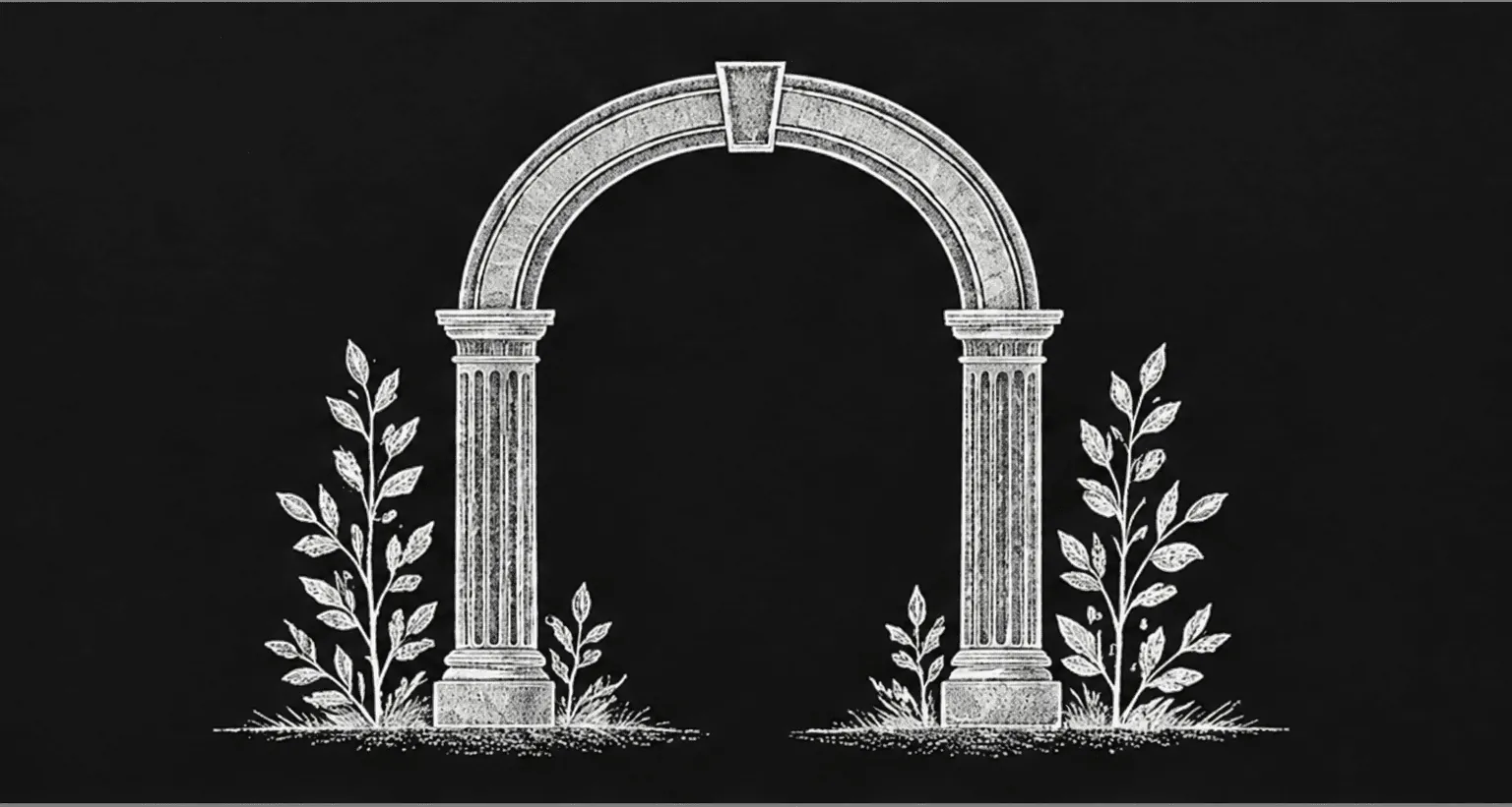Decorative botanical arch illustration