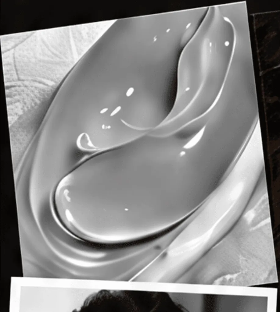 Skincare gel texture in monochrome