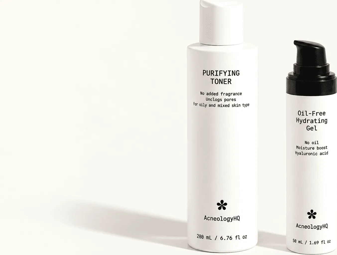Purifying Toner and Oil-Free Hydrating Gel displayed together